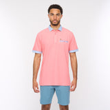 G52X09 Mens Short Sleeve Oxford Jersey Polo Shirt Gabicci Classic - CORAL