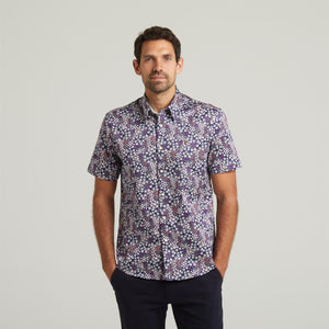 G54W05 Mens Short Sleeve Printed  Shirt Gabicci Classic - NAVY