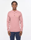 V57GK08 Mens Francesco Long Sleeve Plain Knit Polo Gabicci Vintage - OLD ROSE
