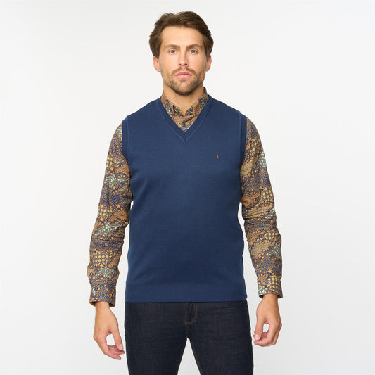 G55K03 Plain Vee Neck Slipover Gabicci Classic ATLANTIC