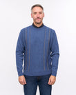 G57M05 Mens Pattern Front Knit Crew Neck Sweater Gabicci Heritage - AIRFORCE