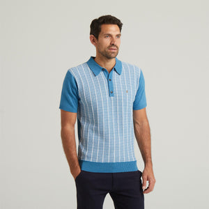 G54M09 Mens Short Sleeve Knitted Polo Gabicci Classic - AQUA