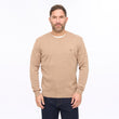G56K04 Mens Plain Knit Crew Neck Gabicci Classic - SANDSTONE