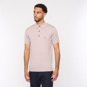 V54GK04 Mens Jackson Short Sleeve Plain Knitted Polo Gabicci Vintage - MUSHROOM