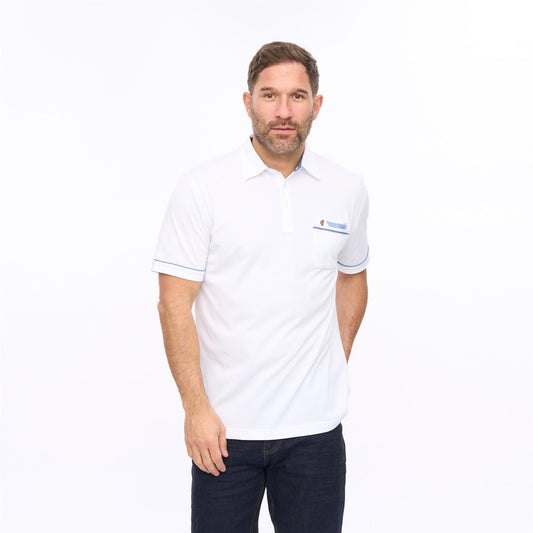G56X06 Mens Short Sleeve Jersey Polo Gabicci Classic - WHITE