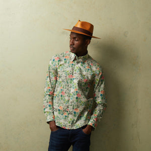 V54GW11 Mens Clarke Long Sleeve Pattern Shirt Gabicci Vintage - MEADOW