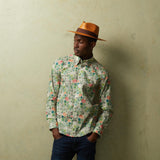 V54GW11 Mens Clarke Long Sleeve Pattern Shirt Gabicci Vintage - MEADOW