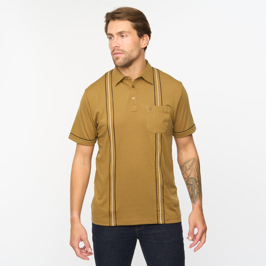 G55X01 Short Sleeve Jersey Shirt Gabicci Classic NUTMEG