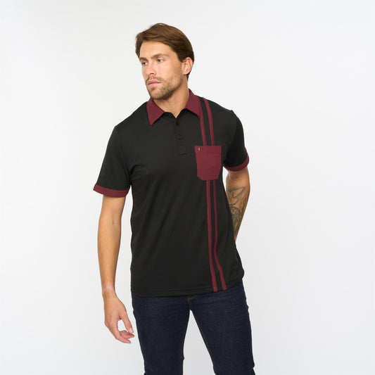 G55X06 Short Sleeve Jersey Shirt Gabicci Classic BLACK