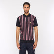 V54GM05 Mens Johnny Short Sleeve Pattern Knitted Polo Gabicci Vintage - NAVY