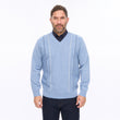 G56M01 Mens Pattern Front Knit V-Neck Gabicci Classic - SURF