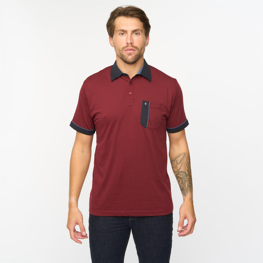 G55X10 Short Sleeve Jersey Shirt Gabicci Classic MULBERRY
