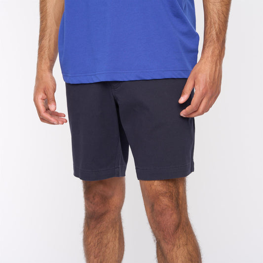 G54V01 Mens Washed Stretch Twill Shorts Gabicci Classic - NAVY
