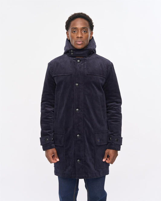 V57GJ14 Mens Chuck Courdroy Duffle Coat Gabicci Vintage - NAVY