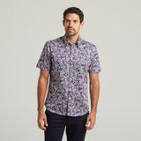 G54W05 Mens Short Sleeve Printed  Shirt Gabicci Classic - NAVY