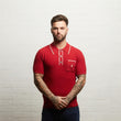V55GM28 Mens Roy Short Sleeve Archive Knitted Three Button Polo Gabicci Vintage - CHERRY