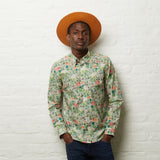 V54GW11 Mens Clarke Long Sleeve Pattern Shirt Gabicci Vintage - MEADOW
