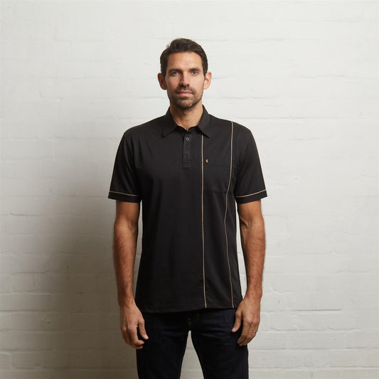 G55X02 Short Sleeve Jersey Shirt Gabicci Classic BLACK