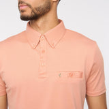 V54GX18 Mens Ladro Jersey Polo Shirt Gabicci Vintage - PEACH