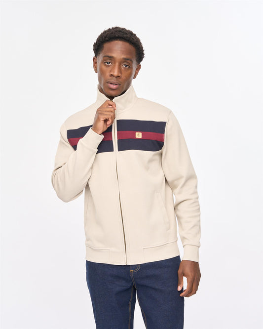 V57GD01 Mens Escher Sweat Track Top Gabicci Vintage - CEMENT