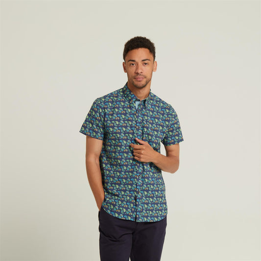 V52GW03 Mens Tedd Woven Print Shirt Gabicci Vintage - INSIGNIA