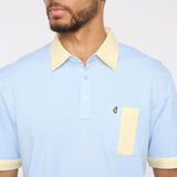G52X15 Mens Short Sleeve Plated Jersey Polo Shirt Gabicci Classic - SKY