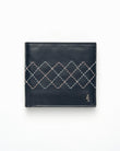 AGABW23 Cross Stitch Coin Pocket Wallet NAVY