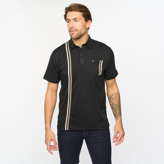 G55X05 Short Sleeve Jersey Shirt Gabicci Classic BLACK