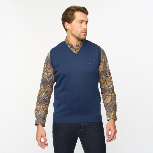 G55K03 Plain Vee Neck Slipover Gabicci Classic ATLANTIC