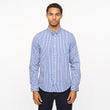V55GW01 Mens Fraser Long Sleeve Woven Check Shirt Gabicci Vintage - COBALT