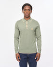 V57GM09 Mens Linekar Long Sleeve Knit Polo Gabicci Vintage - KHAKI