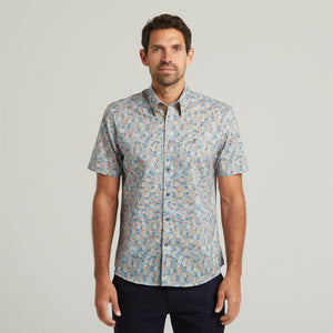 G54W07 Mens Short Sleeve Printed  Shirt Gabicci Classic - AZURE