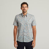 G54W07 Mens Short Sleeve Printed  Shirt Gabicci Classic - AZURE