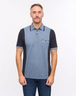 G57X08 Mens Short Sleeve Oxford Jersey Trim Polo Gabicci Heritage - NAVY