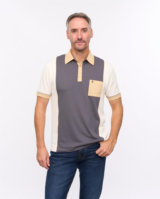 G57X02 Mens Short Sleeve Jersey Polo Gabicci Heritage - CREAM