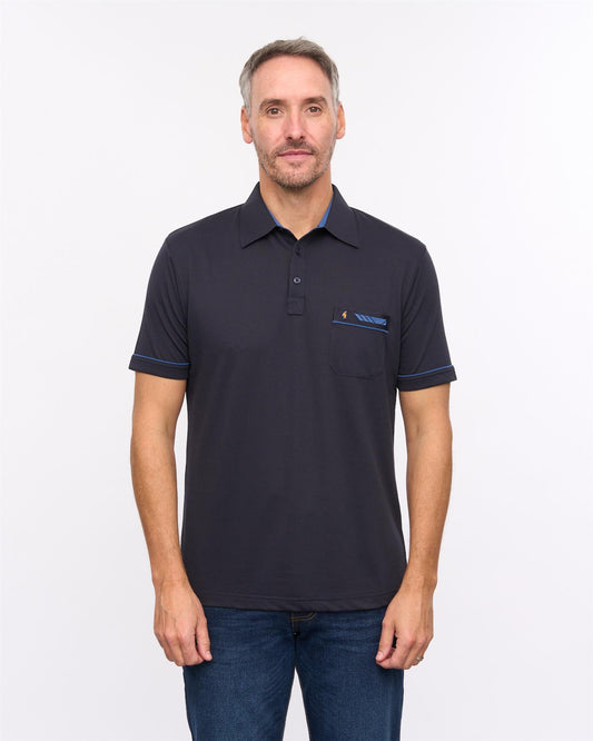 G57X06 Mens Short Sleeve Jersey Polo Gabicci Heritage - NAVY