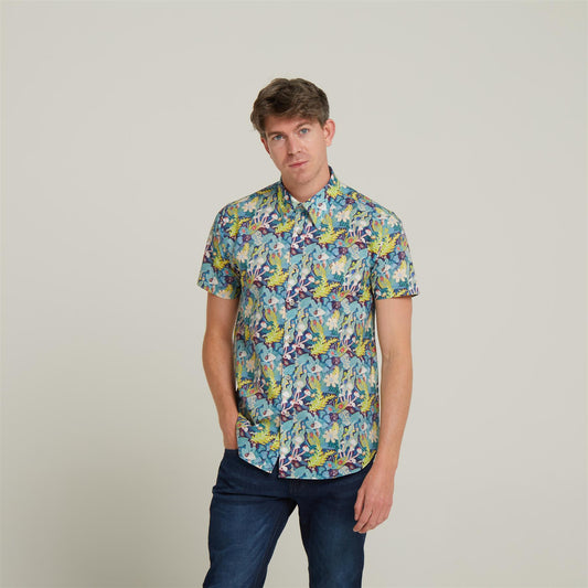 V52GW06 Mens Miller Woven Print Shirt Gabicci Vintage - THAMES