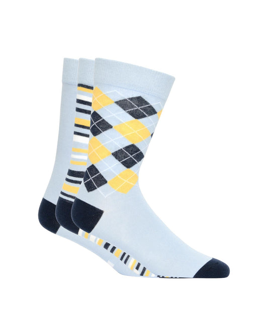 AGABS67 3 Pair Pack Assorted Socks Assorted SKY