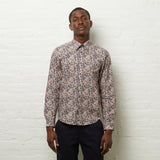 V54GW10 Mens Sanchez Long Sleeve Pattern Shirt Gabicci Vintage - NAVY