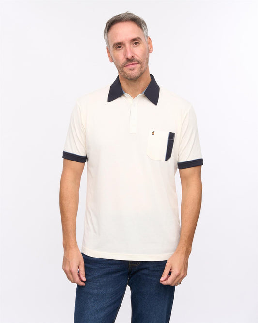G57X10 Mens Short Sleeve Jersey Polo Gabicci Heritage - CREAM
