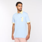 G52X15 Mens Short Sleeve Plated Jersey Polo Shirt Gabicci Classic - SKY