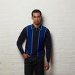 V56GM26 Mens Xander Archive Long Sleeve Viscose Knit Gabicci Vintage - NAVY