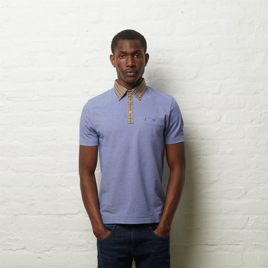 V56GX19 Mens Laleham Short Sleeve Jersey Polo  Gabicci Vintage - SAPPHIRE