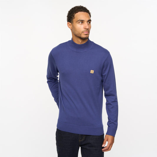V55GK10 Mens Duke Long Sleeve Plain Knitted Turtle Neck Gabicci Vintage - ATLANTIC