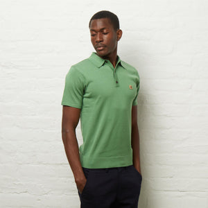 V54GK04 Mens Jackson Short Sleeve Plain Knitted Polo Gabicci Vintage - VERDE
