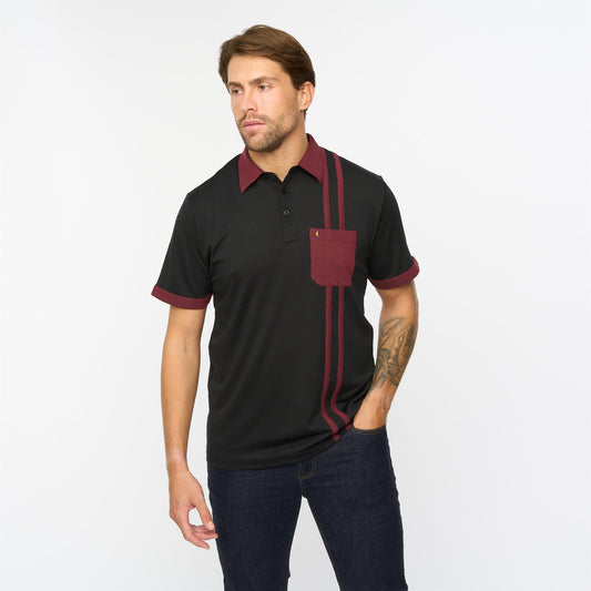 G55X06 Short Sleeve Jersey Shirt Gabicci Classic BLACK