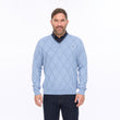 G56M04 Mens Pattern Front Knit V-Neck Gabicci Classic - SURF