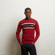 V55GM19 Mens Liam Long Sleeve Knitted Crew Neck Sweater Gabicci Vintage - CHERRY