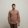 V53GW03 Mens Rory Woven Print Shirt Gabicci Vintage - BERRY