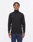 V57GK09 Mens Ricardo Long Sleeve Plain Knit Roll Neck Gabicci Vintage - BLACK